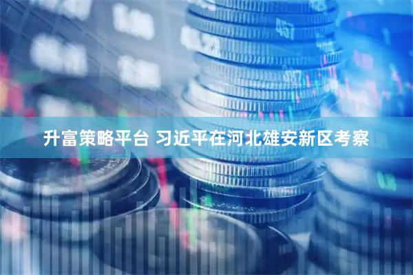 升富策略平台 习近平在河北雄安新区考察